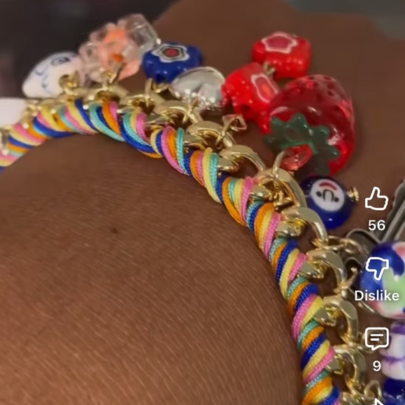🍓 NWT Viral Atterri chunky Multicolor Ceramic & Cubic Zirconia charm Bracelet - Picture 10 of 12